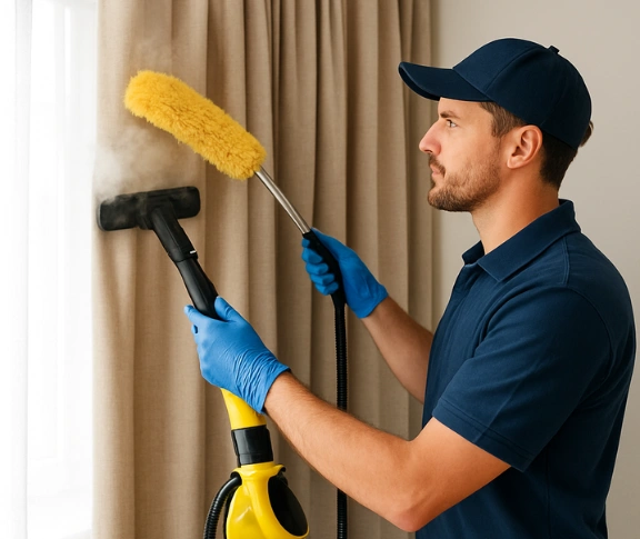 Trusted blind cleaning technician Matty Curtain Cleaning upper-brookfield QLD