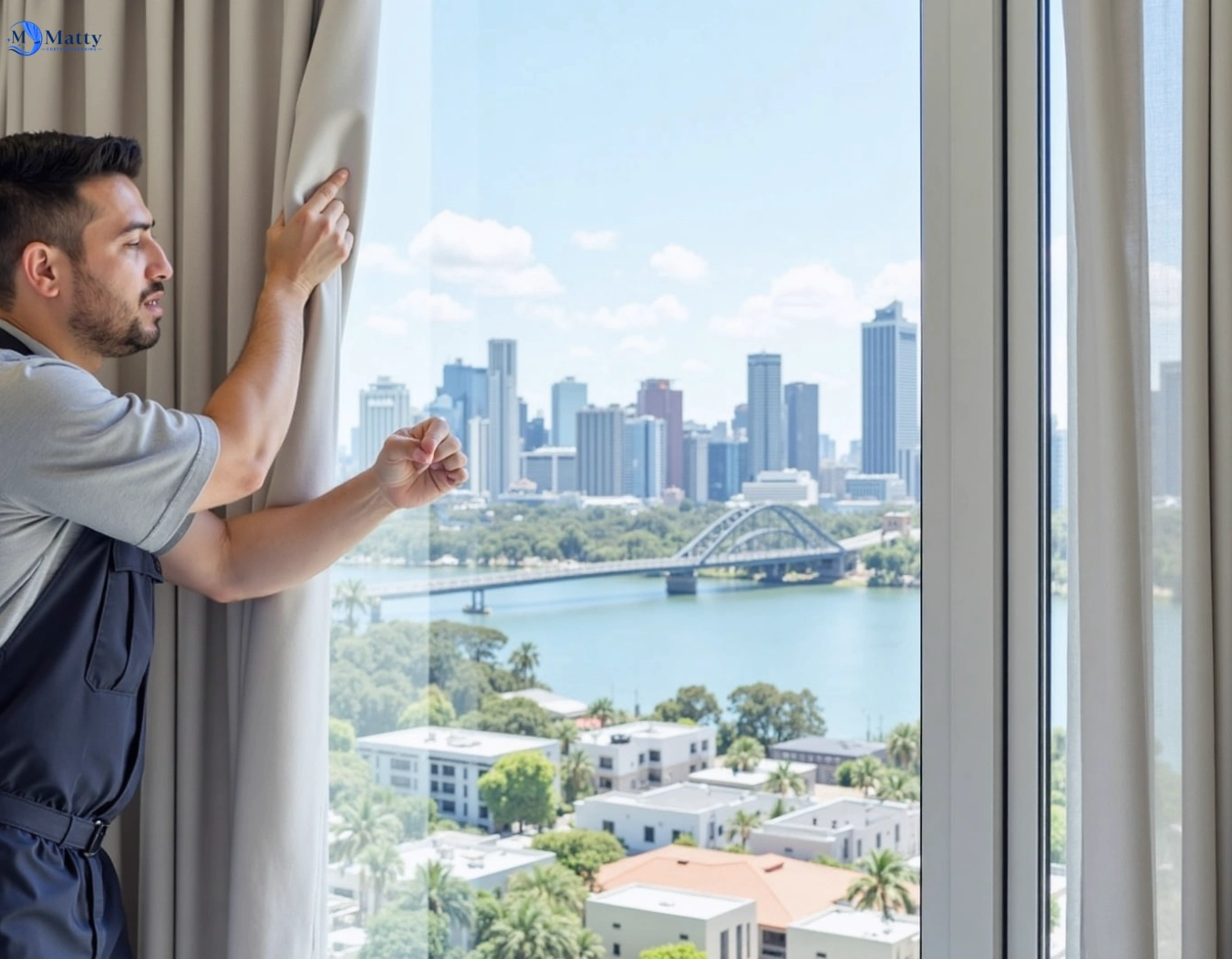 Professional curtain steam cleaning service upper-brookfield QLD by Matty Curtain Cleaning